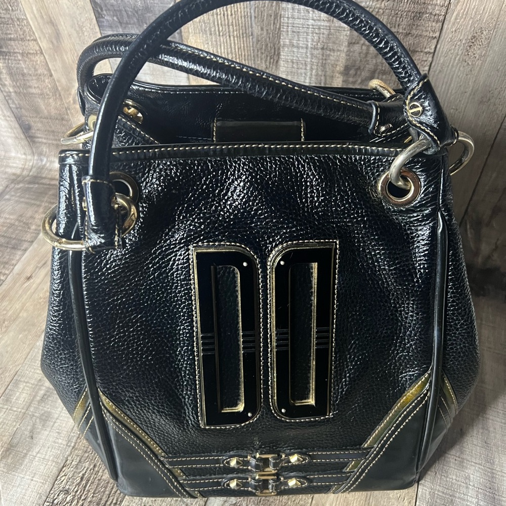 Daks black leather top handle shoulder bag - Picture 13 of 16